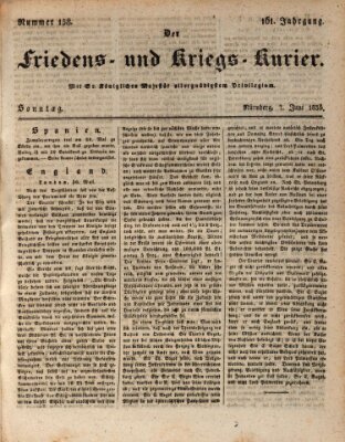 Der Friedens- u. Kriegs-Kurier (Nürnberger Friedens- und Kriegs-Kurier) Sonntag 7. Juni 1835