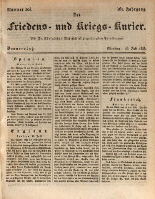 Der Friedens- u. Kriegs-Kurier (Nürnberger Friedens- und Kriegs-Kurier) Donnerstag 23. Juli 1835