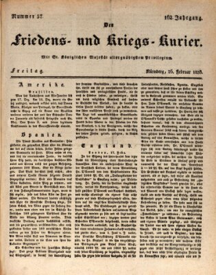 Der Friedens- u. Kriegs-Kurier (Nürnberger Friedens- und Kriegs-Kurier) Freitag 26. Februar 1836