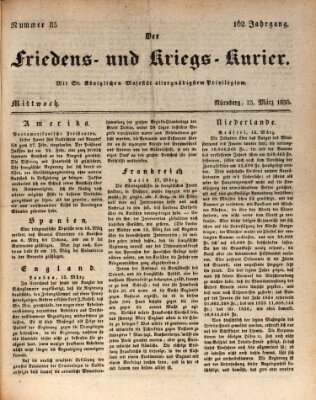 Der Friedens- u. Kriegs-Kurier (Nürnberger Friedens- und Kriegs-Kurier) Mittwoch 23. März 1836