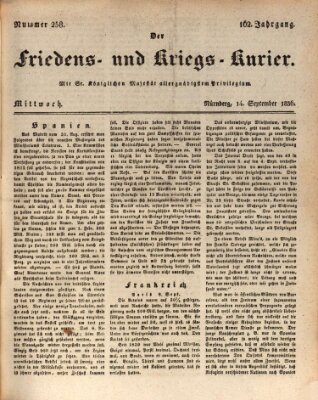 Der Friedens- u. Kriegs-Kurier (Nürnberger Friedens- und Kriegs-Kurier) Mittwoch 14. September 1836
