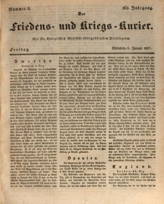 Der Friedens- u. Kriegs-Kurier (Nürnberger Friedens- und Kriegs-Kurier) Freitag 6. Januar 1837