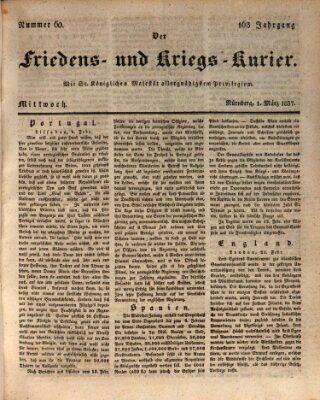Der Friedens- u. Kriegs-Kurier (Nürnberger Friedens- und Kriegs-Kurier) Mittwoch 1. März 1837