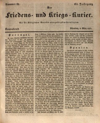 Der Friedens- u. Kriegs-Kurier (Nürnberger Friedens- und Kriegs-Kurier) Samstag 4. März 1837