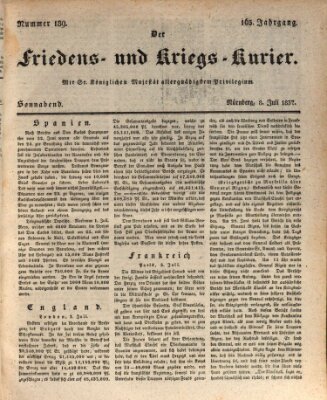 Der Friedens- u. Kriegs-Kurier (Nürnberger Friedens- und Kriegs-Kurier) Samstag 8. Juli 1837