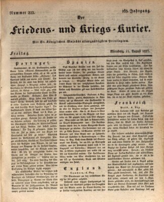Der Friedens- u. Kriegs-Kurier (Nürnberger Friedens- und Kriegs-Kurier) Freitag 11. August 1837