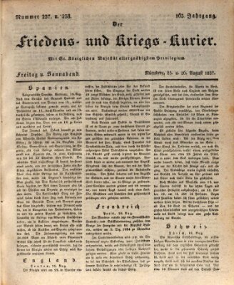 Der Friedens- u. Kriegs-Kurier (Nürnberger Friedens- und Kriegs-Kurier) Freitag 25. August 1837