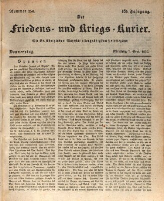 Der Friedens- u. Kriegs-Kurier (Nürnberger Friedens- und Kriegs-Kurier) Donnerstag 7. September 1837