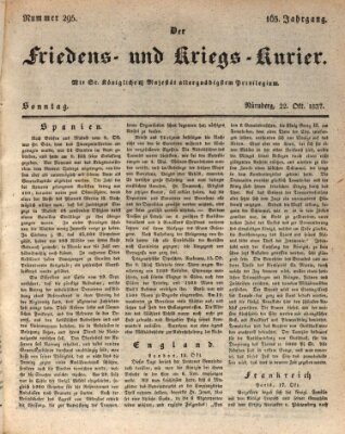 Der Friedens- u. Kriegs-Kurier (Nürnberger Friedens- und Kriegs-Kurier) Sonntag 22. Oktober 1837