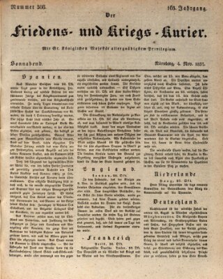 Der Friedens- u. Kriegs-Kurier (Nürnberger Friedens- und Kriegs-Kurier) Samstag 4. November 1837