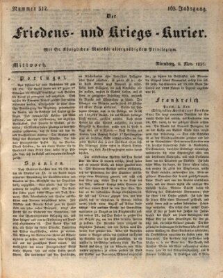 Der Friedens- u. Kriegs-Kurier (Nürnberger Friedens- und Kriegs-Kurier) Mittwoch 8. November 1837