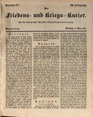 Der Friedens- u. Kriegs-Kurier (Nürnberger Friedens- und Kriegs-Kurier) Donnerstag 8. März 1838