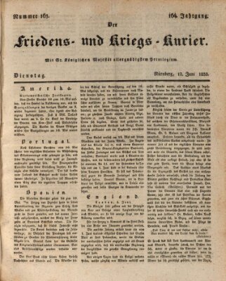 Der Friedens- u. Kriegs-Kurier (Nürnberger Friedens- und Kriegs-Kurier) Dienstag 12. Juni 1838