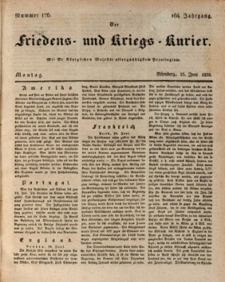 Der Friedens- u. Kriegs-Kurier (Nürnberger Friedens- und Kriegs-Kurier) Montag 25. Juni 1838