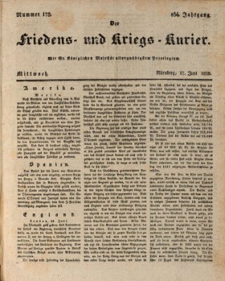 Der Friedens- u. Kriegs-Kurier (Nürnberger Friedens- und Kriegs-Kurier) Mittwoch 27. Juni 1838
