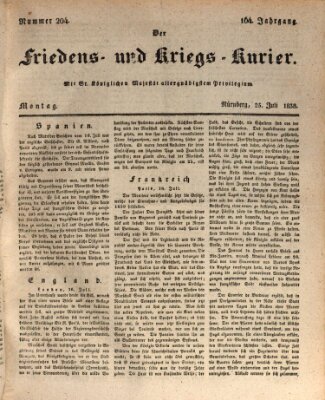 Der Friedens- u. Kriegs-Kurier (Nürnberger Friedens- und Kriegs-Kurier) Montag 23. Juli 1838