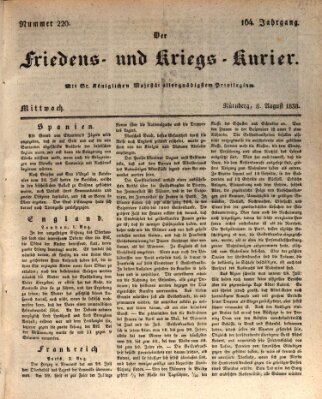 Der Friedens- u. Kriegs-Kurier (Nürnberger Friedens- und Kriegs-Kurier) Mittwoch 8. August 1838