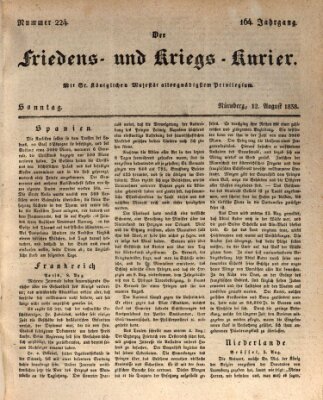 Der Friedens- u. Kriegs-Kurier (Nürnberger Friedens- und Kriegs-Kurier) Sonntag 12. August 1838