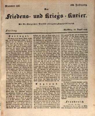 Der Friedens- u. Kriegs-Kurier (Nürnberger Friedens- und Kriegs-Kurier) Freitag 24. August 1838