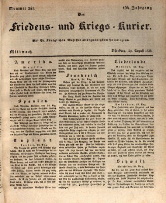 Der Friedens- u. Kriegs-Kurier (Nürnberger Friedens- und Kriegs-Kurier) Mittwoch 29. August 1838