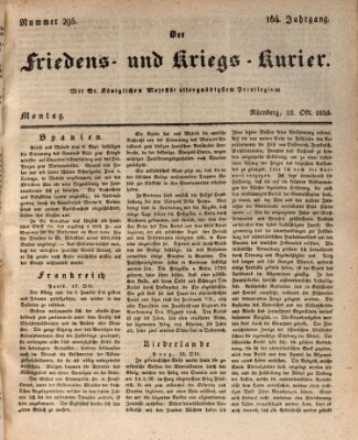 Der Friedens- u. Kriegs-Kurier (Nürnberger Friedens- und Kriegs-Kurier) Montag 22. Oktober 1838