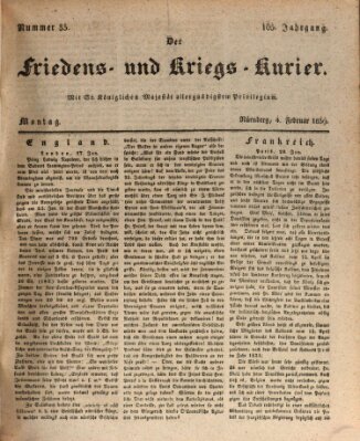 Der Friedens- u. Kriegs-Kurier (Nürnberger Friedens- und Kriegs-Kurier) Montag 4. Februar 1839