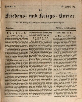 Der Friedens- u. Kriegs-Kurier (Nürnberger Friedens- und Kriegs-Kurier) Sonntag 10. Februar 1839