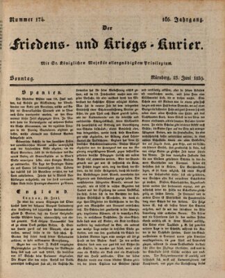 Der Friedens- u. Kriegs-Kurier (Nürnberger Friedens- und Kriegs-Kurier) Sonntag 23. Juni 1839