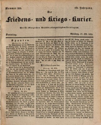 Der Friedens- u. Kriegs-Kurier (Nürnberger Friedens- und Kriegs-Kurier) Sonntag 27. Oktober 1839