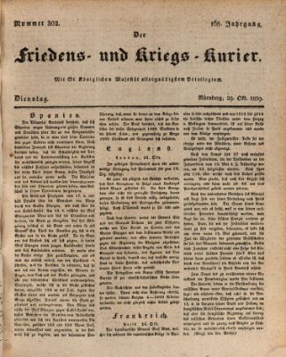 Der Friedens- u. Kriegs-Kurier (Nürnberger Friedens- und Kriegs-Kurier) Dienstag 29. Oktober 1839