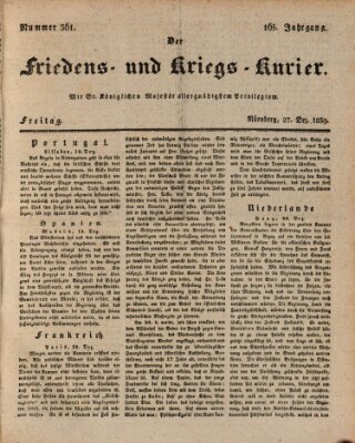 Der Friedens- u. Kriegs-Kurier (Nürnberger Friedens- und Kriegs-Kurier) Freitag 27. Dezember 1839