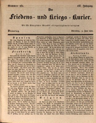 Der Friedens- u. Kriegs-Kurier (Nürnberger Friedens- und Kriegs-Kurier) Dienstag 9. Juni 1840
