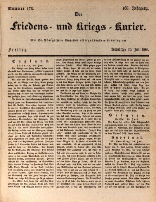 Der Friedens- u. Kriegs-Kurier (Nürnberger Friedens- und Kriegs-Kurier) Freitag 26. Juni 1840