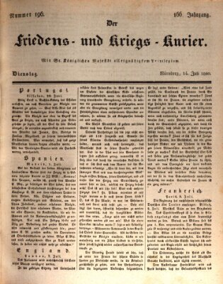 Der Friedens- u. Kriegs-Kurier (Nürnberger Friedens- und Kriegs-Kurier) Dienstag 14. Juli 1840