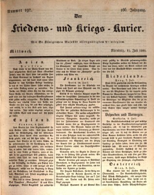 Der Friedens- u. Kriegs-Kurier (Nürnberger Friedens- und Kriegs-Kurier) Mittwoch 15. Juli 1840