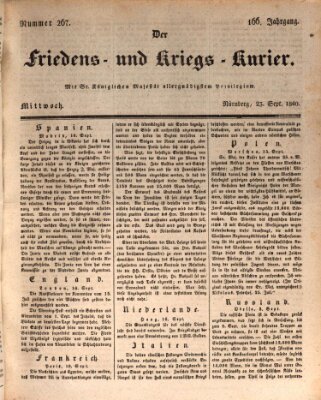 Der Friedens- u. Kriegs-Kurier (Nürnberger Friedens- und Kriegs-Kurier) Mittwoch 23. September 1840