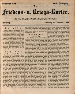 Der Friedens- u. Kriegs-Kurier (Nürnberger Friedens- und Kriegs-Kurier) Freitag 24. Dezember 1841