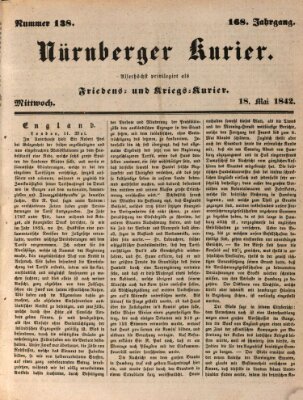 Nürnberger Kurier (Nürnberger Friedens- und Kriegs-Kurier) Mittwoch 18. Mai 1842