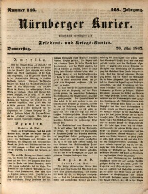 Nürnberger Kurier (Nürnberger Friedens- und Kriegs-Kurier) Donnerstag 26. Mai 1842