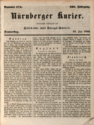 Nürnberger Kurier (Nürnberger Friedens- und Kriegs-Kurier) Donnerstag 23. Juni 1842