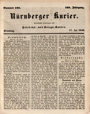 Nürnberger Kurier (Nürnberger Friedens- und Kriegs-Kurier) Sonntag 17. Juli 1842