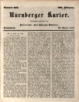 Nürnberger Kurier (Nürnberger Friedens- und Kriegs-Kurier) Samstag 29. Oktober 1842