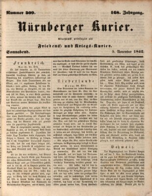 Nürnberger Kurier (Nürnberger Friedens- und Kriegs-Kurier) Samstag 5. November 1842