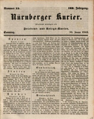 Nürnberger Kurier (Nürnberger Friedens- und Kriegs-Kurier) Sonntag 15. Januar 1843