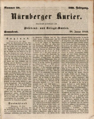 Nürnberger Kurier (Nürnberger Friedens- und Kriegs-Kurier) Samstag 28. Januar 1843