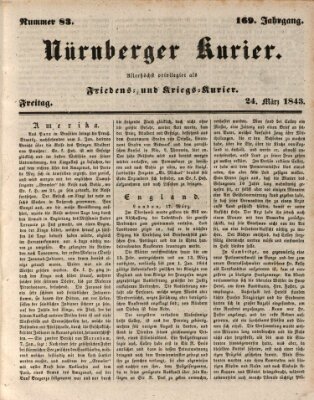 Nürnberger Kurier (Nürnberger Friedens- und Kriegs-Kurier) Freitag 24. März 1843