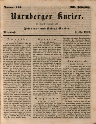 Nürnberger Kurier (Nürnberger Friedens- und Kriegs-Kurier) Mittwoch 3. Mai 1843