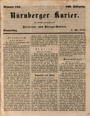 Nürnberger Kurier (Nürnberger Friedens- und Kriegs-Kurier) Donnerstag 4. Mai 1843