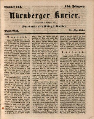 Nürnberger Kurier (Nürnberger Friedens- und Kriegs-Kurier) Donnerstag 23. Mai 1844
