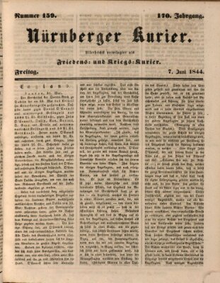 Nürnberger Kurier (Nürnberger Friedens- und Kriegs-Kurier) Freitag 7. Juni 1844